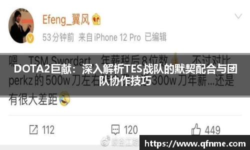 多宝电竞DOTA2巨献：深入解析TES战队的默契配合与团队协作技巧